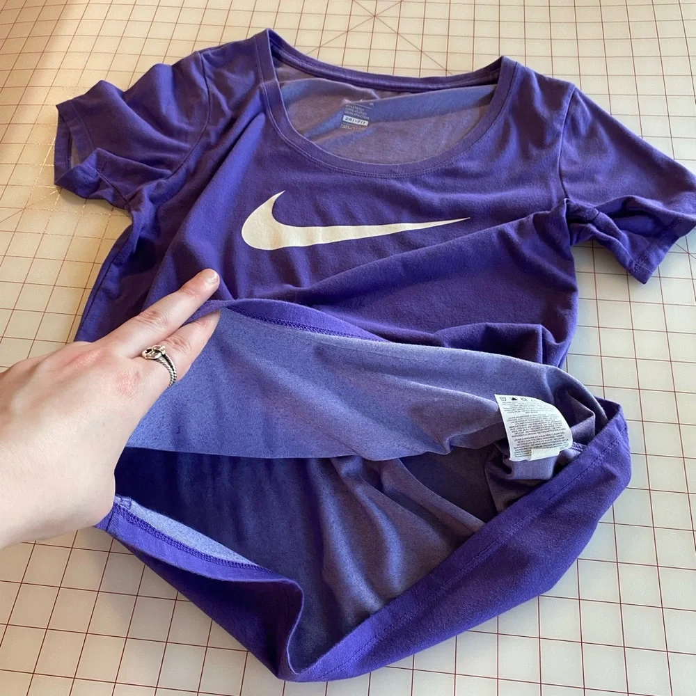 Nike purple and white just do it size small S short sleeve casual workout